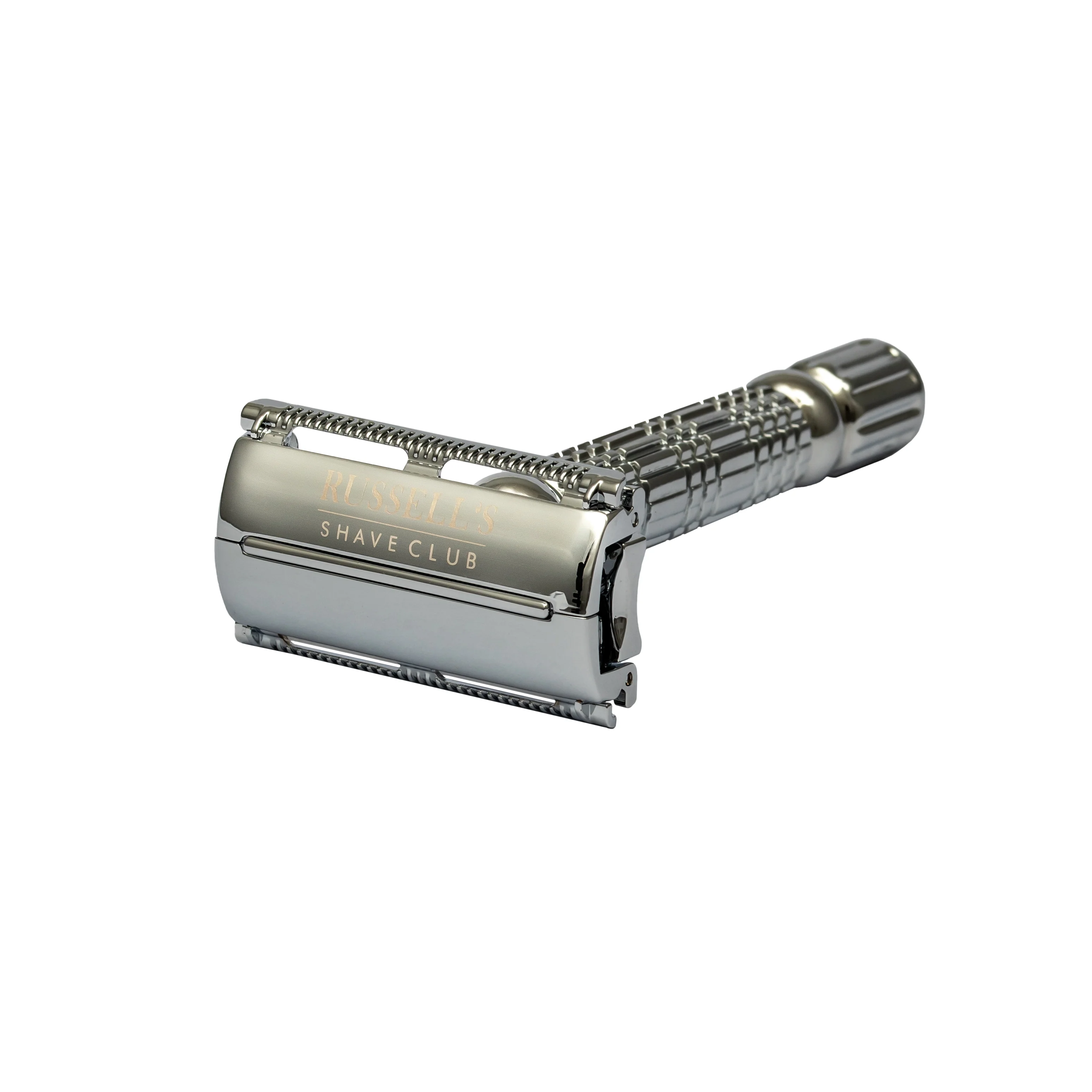 Chrome Butterfly Safety Razor With Synthetic Shave Brush - Includes 10 Feather Blades - Image 4