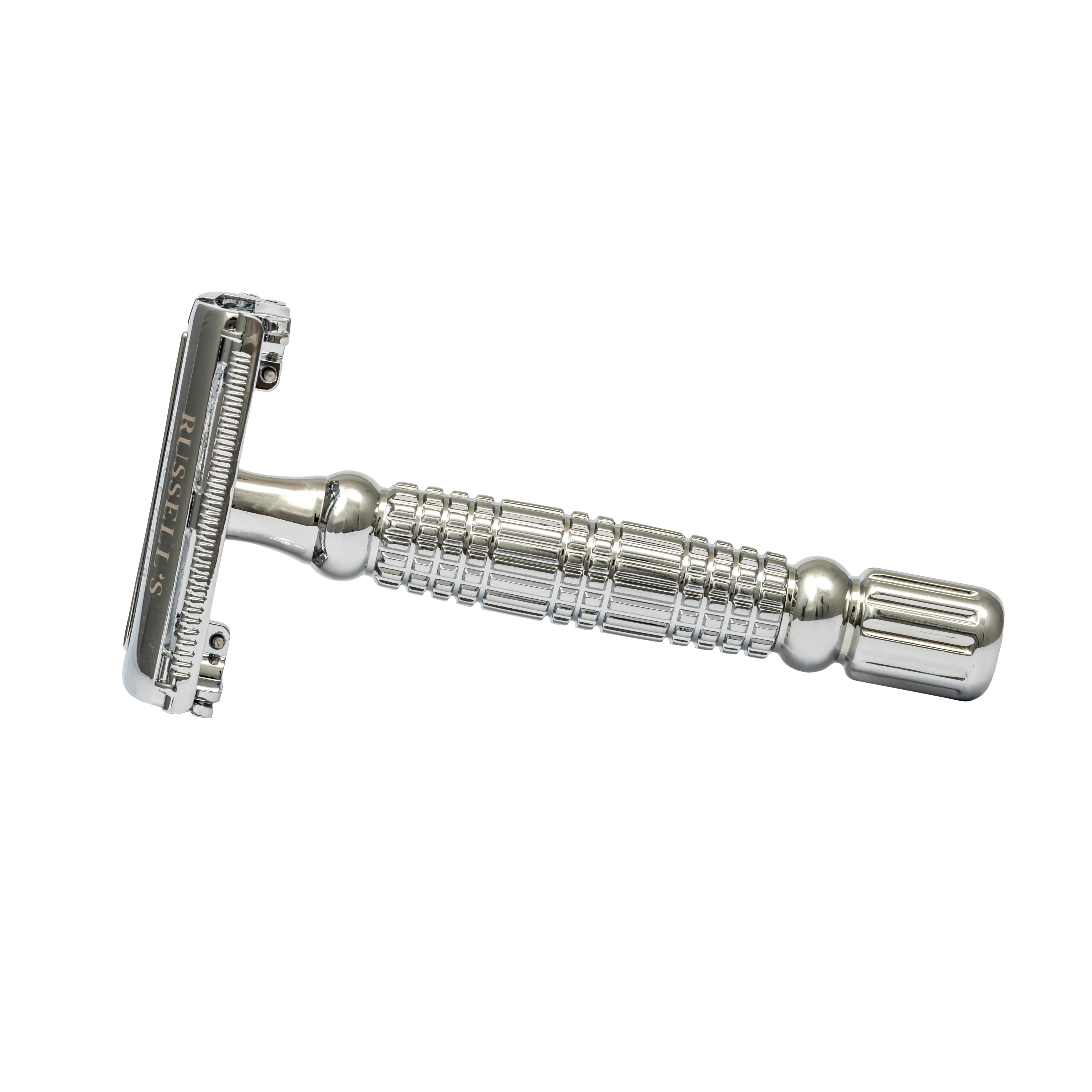 Chrome Butterfly Safety Razor With Synthetic Shave Brush - Includes 10 Feather Blades - Image 5