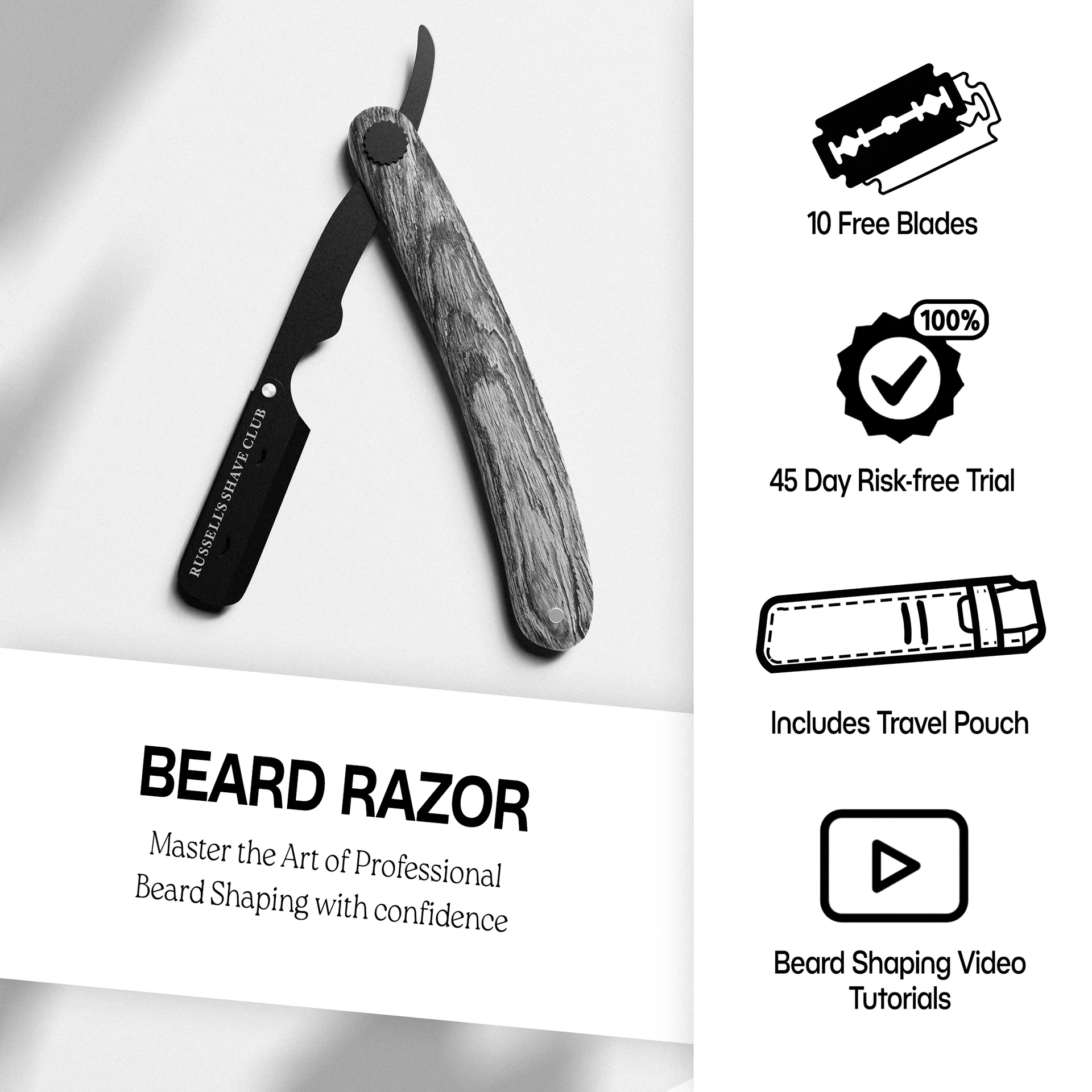 Black Wooden Cut-Throat Razor - Image 2