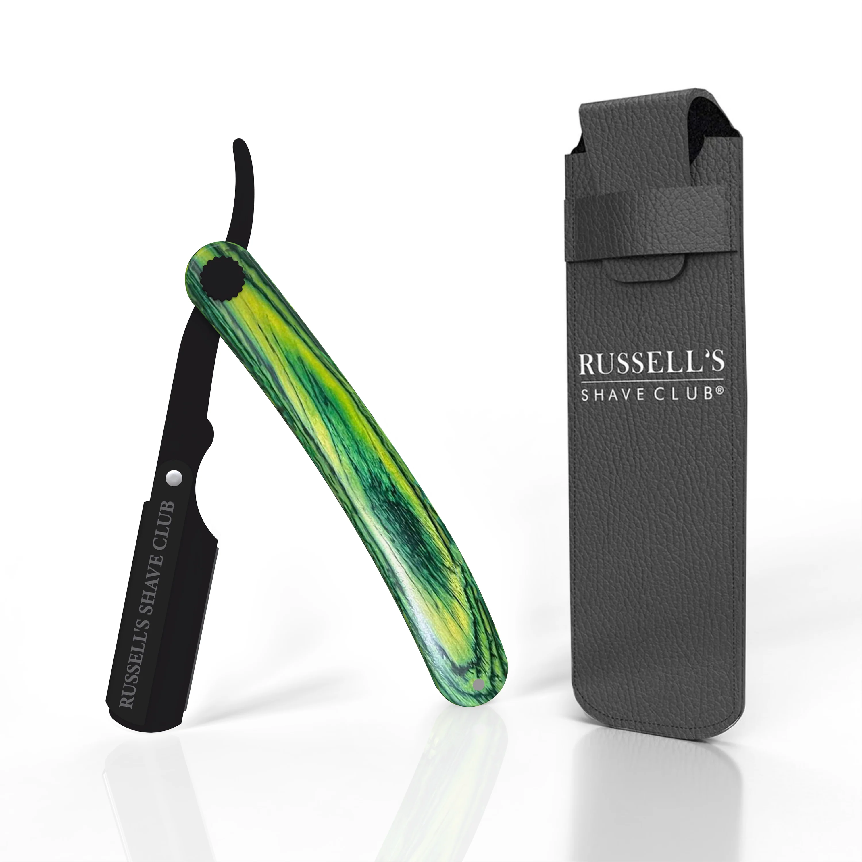 Green Wooden Cut-Throat Razor